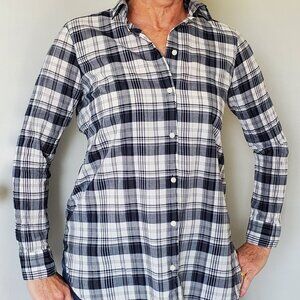 J CREW Plaid Button Down Women's Blouse Size XS